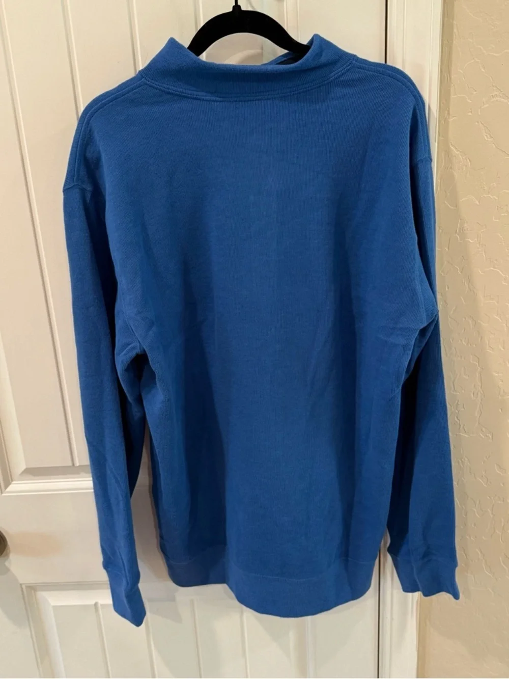 Lands’ End Quarter Zip Pullover XL Blue  Sweater NWT
